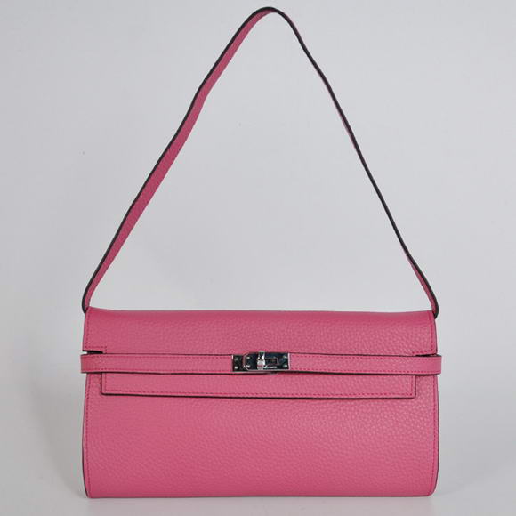 AAA Hermes Kelly 26CM Shoulder Bag Clemence Peach 60699 On Sale - Click Image to Close